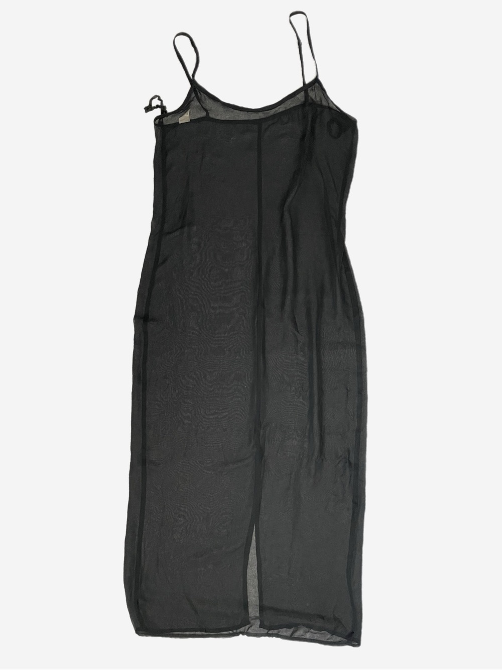Vintage 90s Unbranded Black sheer chiffon maxi slip dress soft romantic L/XL - Picture 5 of 9